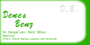 denes benz business card